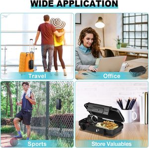 Portable Safe <b>Box</b>, Combination Security Case LockBox with Code, Waterproof Anti-Theft Mini Travel Safe <b>Box</b> with Removable Chain - Product Image 6