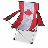 Chaises pliantes de jardin PGG personnalisées en gros pour la décoration de fête du Mardi Gras, fauteuil d'extérieur avec drapeau national du Canada, chaises de plage portables