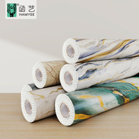 Nouveau Design PVC Pellicule et Bâton Mousse Marbre Autocollant Mural Plafond Luxe Papier Peint Décoration Maison Auto-Adhésif Grands Rouleaux Papier Peint