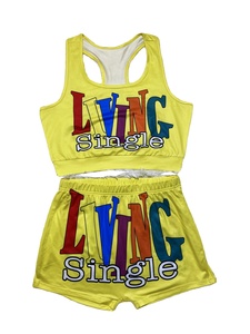 Conjunto de Shorts Deportivos de Dos Piezas para <span class=keywords><strong>Mujer</strong></span>, Verano 2025, Corte Ajustado, Estampado, para Gimnasio, Yoga, con Decoración de Patrones - Product Image 5