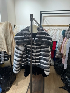 RX fourrures nouveautés Streetwear femmes veste d'hiver Offre Spéciale col <span class=keywords><strong>marin</strong></span> pardessus véritable manteau de fourrure de lapin Rex pour les femmes - Product Image 2