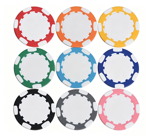 Marqueurs de balle de golf vierges en ABS, jetons de poker en plastique, jetons de casino personnalisables avec impression UV, jetons de jeu pour jeux à domicile, vente en gros - Product Image 1