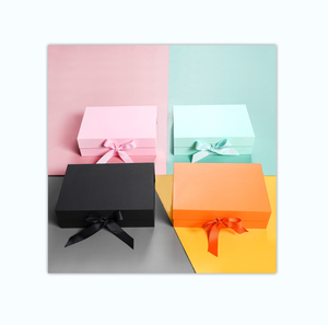Wholesale Custom Printed Gift Box Magnetic Suction Bow Flap Folding Storage Box Paper Gift Box