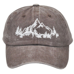 Cappellino da Baseball della foresta degli alberi di montagna cappello da papà per gli uomini delle donne ricamato in cotone campeggio per esplorare i cappelli da esterno - Product Image 4