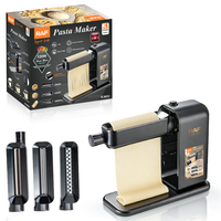 Machine à pâtes électrique 120W avec 5 niveaux d'épaisseur réglables et 3 accessoires en 1 pour la préparation de pâtes fraîches à la maison R.6622