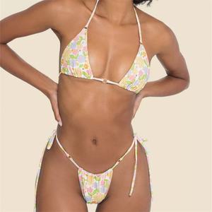 Factory Price Sexy New Design Push up Solid 2 Piece Set Pink <b>Bikini</b> OEM Service Women's Quick Dry - Product Image 5
