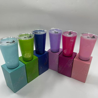 Vente directe usine – Gobelet lumineux LED en plastique de 14 oz avec capteur d'eau, couvercle et paille – Gobelets de fête LED activés par le liquide – Verre LED