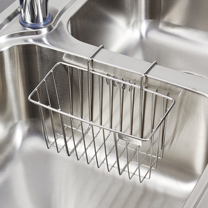 Moderno escurridor de pared de acero inoxidable 304 para fregadero de cocina, cesta colgante para paños y detergente, para uso hotelero - Product Image 1