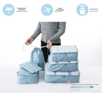 Organizador de Viaje de Tela No Tejida Estilo Coreano, Bolsa de Almacenamiento para Maletas, Clasificación y Categorización de Ropa, Modelo Yiwu 180807