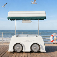 Chariot mobile de vente ambulante de crème glacée avec armoire congélateur en acier galvanisé résistant à la rouille pour la vente de rue
