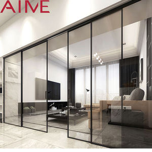 <span class=keywords><strong>Porte</strong></span> <span class=keywords><strong>coulissante</strong></span> multi-panneaux en aluminium panoramique à double vitrage, à économie d'énergie, robuste - Product Image 2