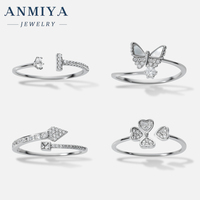 925 bagues en argent Sterling gros Zircon pierre bijoux en gros femme serpent papillon fleur feuille OEM rond bagues de fiançailles anneaux