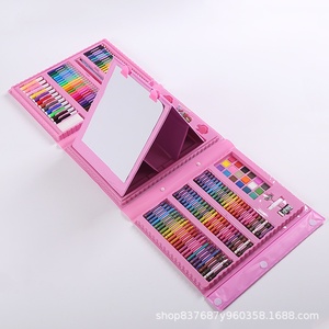 Ensemble de 208 pinceaux en PVC, cadeau pour enfants, peinture artistique, crayons de couleur, crayons à eau, avec planche à dessin, ensemble de papeterie - Product Image 5