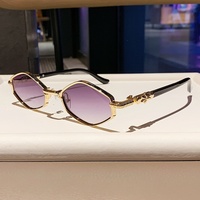 98182 Nouvelles Lunettes de Soleil de Luxe en Métal et Diamant pour Hommes et Femmes, Design Tendance, Protection UV400, Style Classique Universel, Gafas De Sol