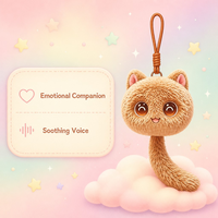 Gantungan Kunci Boneka AI, Mainan Boneka Interaktif dengan Ekspresi Lembut dan Sentuhan Responsif untuk Anak Usia 5-7 Tahun, Hadiah