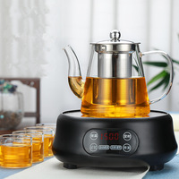 Théière en verre soufflée à la main, transparente, compatible cuisinière, avec infuseur, pour thé en vrac, 550ml 750ml 950ml