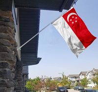 Singapour 100D longue durée drapeaux belges bannière 90x150cm les deux côtés quadruple cousu fly ends pour la décoration de la maison