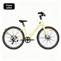 Vélo électrique de ville confortable pour femmes, cadre en alliage d'aluminium, 7 vitesses, moteur sans balais, batterie intégrée, autonomie 80-100 km