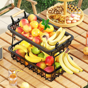 Étagère de rangement de cuisine en métal à 3 niveaux Wows Home Furnishings pour fruits et légumes, organiseur de comptoir avec crochet pour bananes - Product Image 3