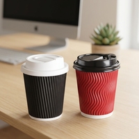 Gobelet en papier à café jetable de qualité alimentaire anti-brûlure à paroi simple 14OZ (420ML) avec impression couleur OEM/ODM pour usage commercial