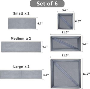 Bra Socks Underwear Square Drawer Organizer Eco-Friendly Durable Modern Foldable 10-20L Capacity <b>Clothes</b> Socks Divider Non-woven - Product Image 6