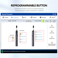 Punteros Láser RF de 2.4 GHz Norwii, Control Remoto Bluetooth Profesional, Presentadores Inalámbricos Recargables con Lápiz Táctil