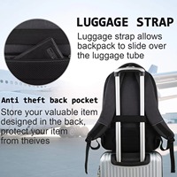 Sac à dos pour ordinateur portable professionnel avec chargement USB et écouteurs adapté au sac à dos de voyage noir pour ordinateur portable 17.3 "pour ordinateur