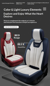 Housses de siège de voiture en cuir Nappa rouge, luxe, respirantes, 360° °   Protection intégrale toutes saisons pour <span class=keywords><strong>Hyundai</strong></span> Elantra Tucson Kona I20 <span class=keywords><strong>I30</strong></span> - Product Image 5