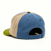 Vintage Retro Dobby Herringbone Kant 6-Panel Ongestructureerde Wol Unisex Winter Baseball Pet met Aangepast Letterlogo