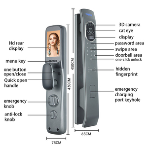 Cerradura de puerta inteligente Elock ES273, manija de puerta electrónica delgada, 6068 mortaja, cerdas 3D Face Tuya, aplicación WiFi, cerraduras inteligentes - Product Image 2