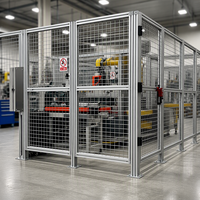 Clôtures en profilés d'aluminium, Enceintes de protection en alliage d'aluminium pour robots industriels, Garde-corps en aluminium pour entrepôts.