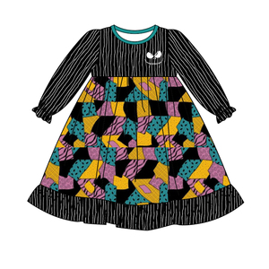Custmization abbigliamento Boutique per bambini occidentali da bambina da incubo a manica lunga prima di natale vestito vestiti da bambini - Product Image 1