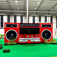 Kiosque de vente ambulante moderne et créatif en forme de boombox, bar à boissons, stand alimentaire, conteneurs personnalisables