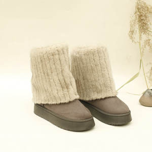 حذاء برقبة شتوي جديد بنعل سميك حذاء ثلج عالي القطيفة للنساء حذاء برباط متوسط الأنبوب للتجارة الخارجية حذاء آيسلندي - Product Image 5