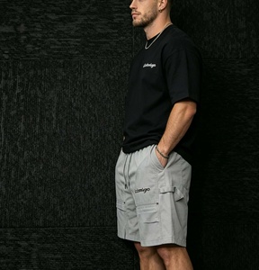 Pantalones Cortos Deportivos de Algodón 100% Pesado para Hombre, Pantalones Cortos Cargo para Correr en Verano, Venta al por Mayor - Product Image 4