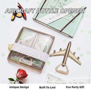 Ouvre-bouteille en métal allié manuel, design avion créatif personnalisé, écologique, pour décoration de mariage, souvenir, cadeaux de fête - Product Image 2