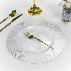 Assiettes de Présentation Rondes en <span class=keywords><strong>Plastique</strong></span> Transparent de 13 Pouces, Personnalisables, Économiques, Réutilisables et Élégantes pour Mariages et Décoration de Fêtes - Product Image 1