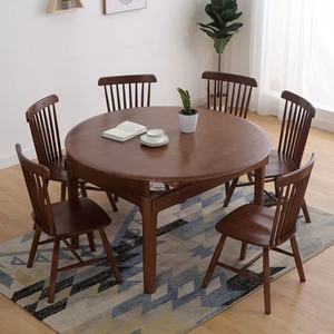 Mesa de Comedor Nórdica de Madera Maciza, Moderna, Minimalista, Plegable, Telescópica, Redonda, para Apartamentos Pequeños - Product Image 5