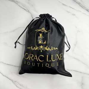 Pochette en satin noir sur mesure avec cordon de serrage, logo doré imprimé, sac cadeau de luxe en satin pour vêtements, bijoux, emballage cosmétique - Product Image 2