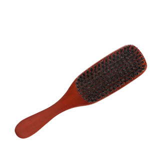 Usine de vente en gros, coiffeur professionnel en bois, barbe carrée, logo, poils de sanglier, brosse à barbe - Product Image 1