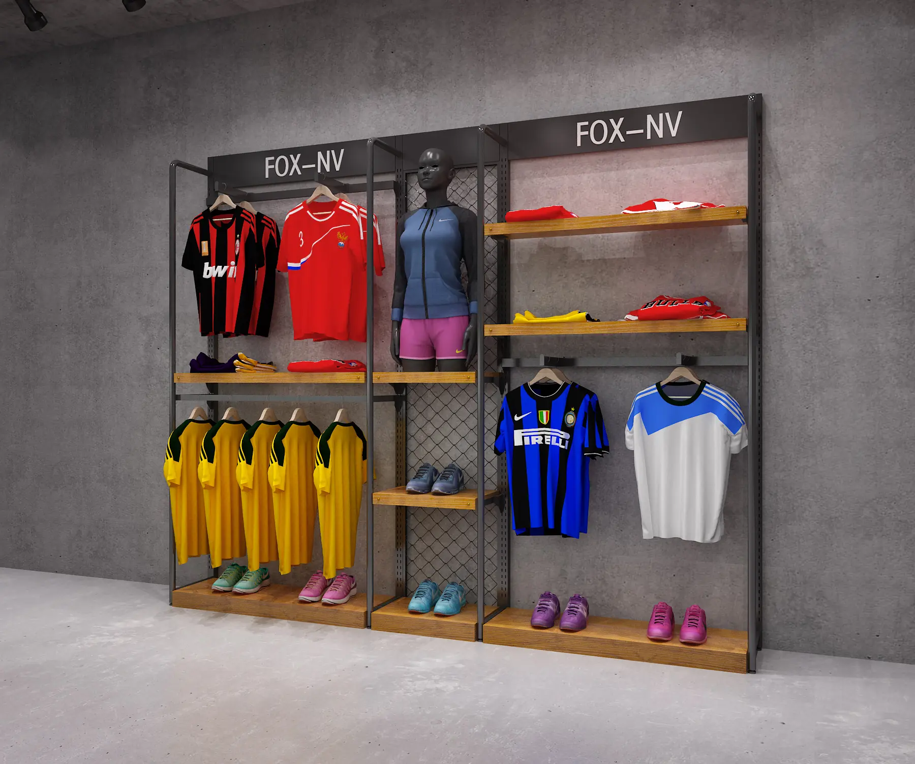 Professional Manufacturer Clothes Shop Interior Design Decoration Display Shelves Cabinet Apparel Store Displays