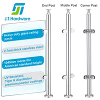 Poteau de balustrade en verre série Z, pince à verre ronde, poteaux d'angle central pour pare-brise, kit de poteaux de garde-corps de balcon avec main courante