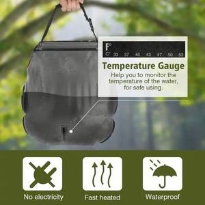 Sac de douche chauffant 20L portable 5 gallons, chauffe-eau solaire, autres équipements de plage, de natation, de randonnée et de camping - Product Image 4
