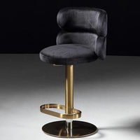 Tabourets de bar pivotants de style moderne, mobilier d'hôtel, chaises de salle à manger, base en métal doré, luxe, très confortables, tabouret de bar en velours