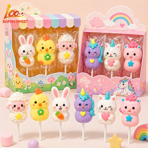 Disponible en gros mélange fruits aromatisés dessin animé bonbons coeurs délicieux guimauves sucette barbe à papa - Product Image 1