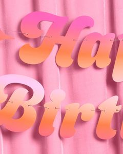 Feliz Cumpleaños Pancarta Rosa Naranja |   Decoraciones para Fiestas de Cumpleaños, Fiesta Infantil, Fondo, Letrero, Guirnalda, Verano, <span class=keywords><strong>Piscina</strong></span>, Ambiente Tropical - Product Image 2