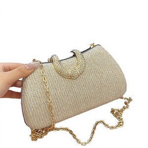 <b>Hot</b> Fashion Solid Party Women Chain Shoulder Vintage Clutch <b>Bag</b> Shiny New Designer Ladies Satin Pearl - Product Image 4
