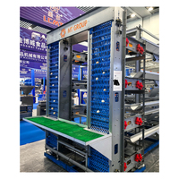 Cages à batterie pour 224 poules pondeuses, pour élevage avicole, avec système d'alimentation et d'évacuation des déjections