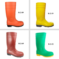 Bottes de pluie de sécurité GNZ en PVC avec embout et semelle intermédiaire en acier, imperméables, résistantes aux produits chimiques, pour l'exploitation minière et la construction