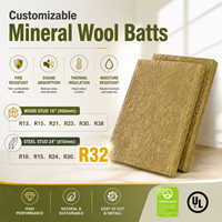 Material de Aislamiento Acústico de Lana Mineral Estándar Norteamericano UL ASTM E84 Clase A R32 de 8 Pulgadas para Aislamiento Comercial